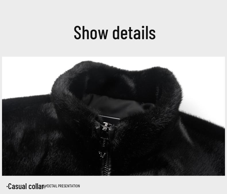 Men's Winter 2025 Sable Wool Jacket: Middle-aged Short Loose Lapel Coat