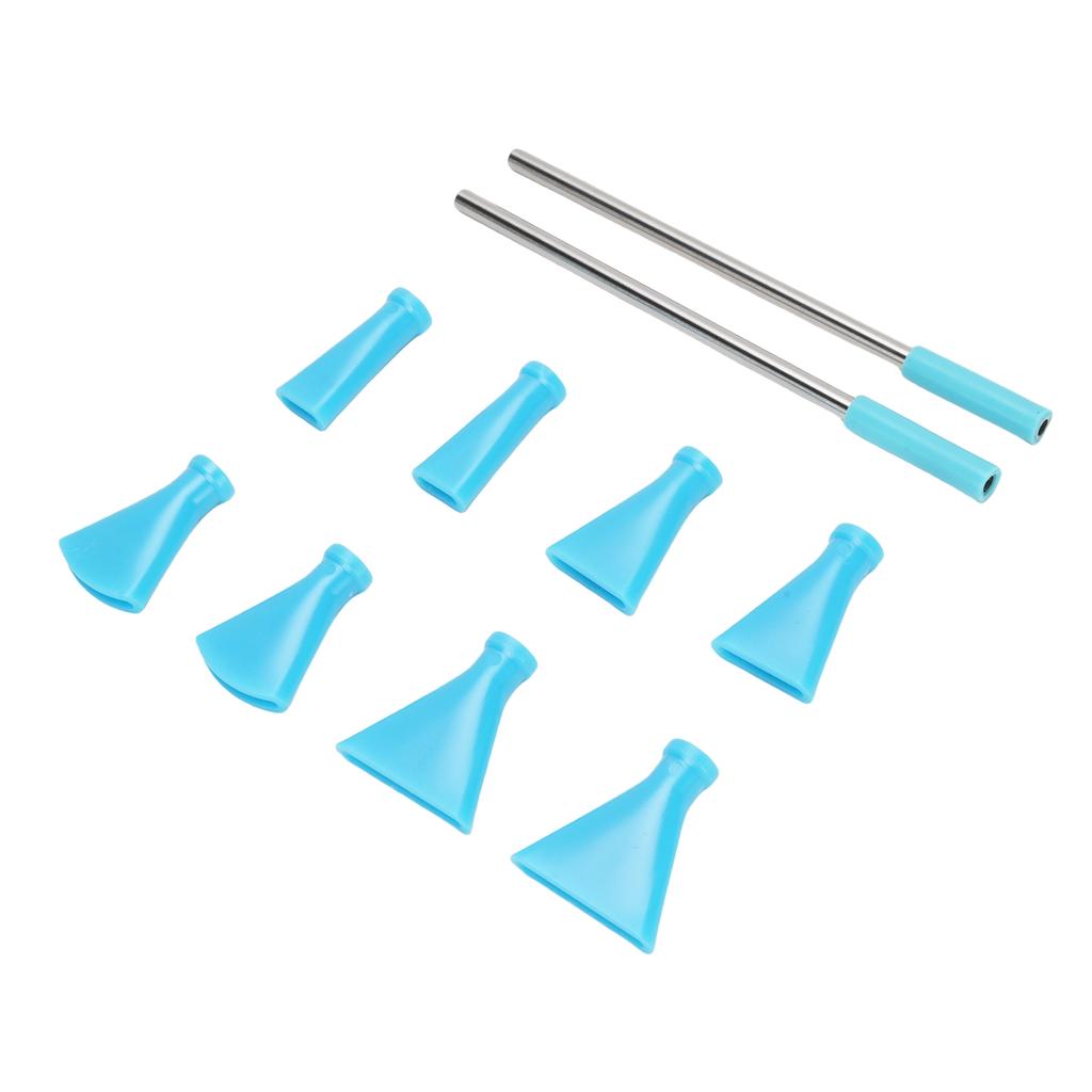 2Pcs Stainless Steel Straw 8Pcs Blow Nozzles Set Multifunctional Acrylic Pouring Paint Supplies