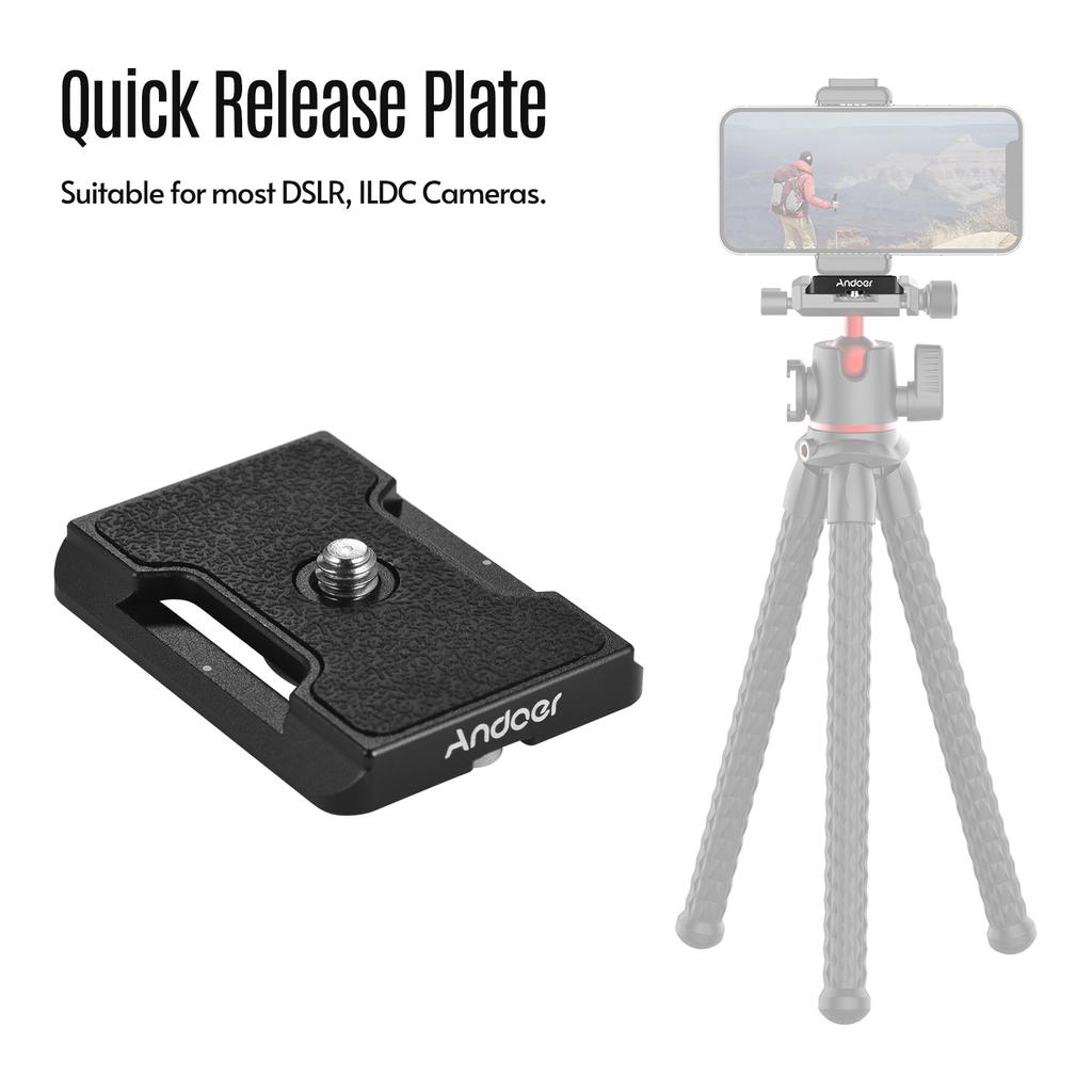 Andoer Adaptateur Plaque Dégagement Rapide Pour Trépied - Compatible Manfrotto 501 500 701HDV