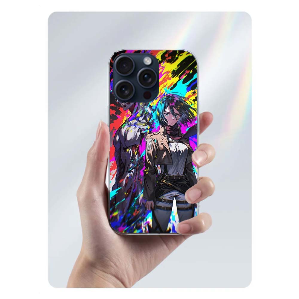 Character MIKASA Clear Phone Case For Iphone 17 Air 16 Pro Max 15 Pro 14 Plus 17E 16E 11 13 12 Mini Cover Cases Fundas Cell TPU