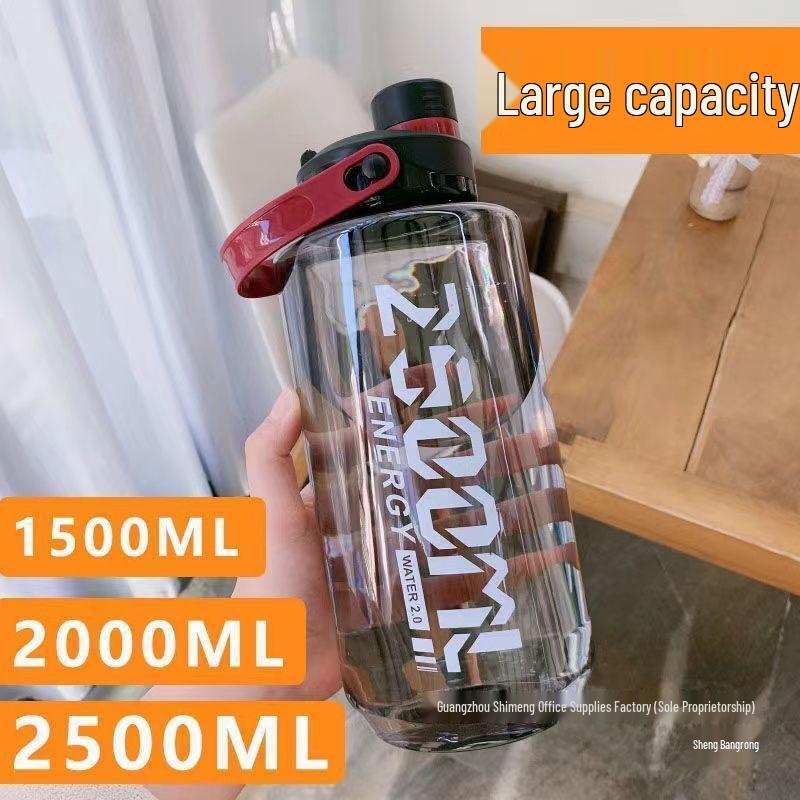 Kunststoff-Fitness-Wasserflasche mit hoher Kapazität und Griff - Hitzebeständig, für Männer und Frauen