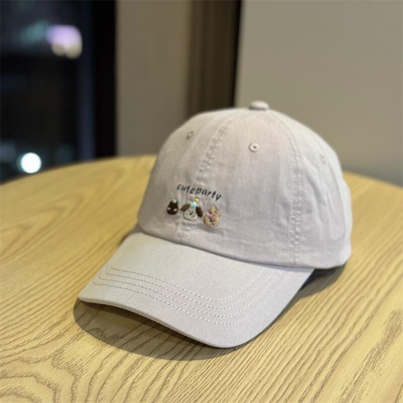 New Spring/Summer Cartoon Embroidered Soft Top Duckbill Cap for Men and Women2026Versatile wide-brimmed baseball cap that makes the face look smaller