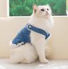 Spring and Summer Dog Clothes - Polka Dot Denim Skirt Dress for Pets - Cat Clothing