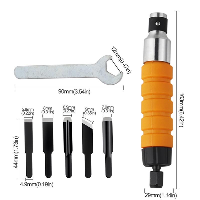 Electric Woodworking Carving Chisel Set with Grinder Attachments