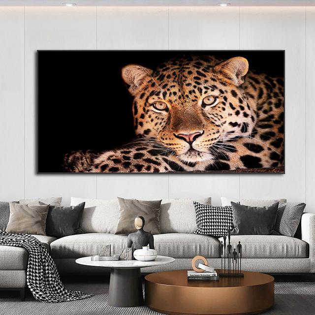 Animal alb-negru Tigru sălbatic, leu, vulpe, pictură în ulei, afiș, imagine de perete, decorarea casei