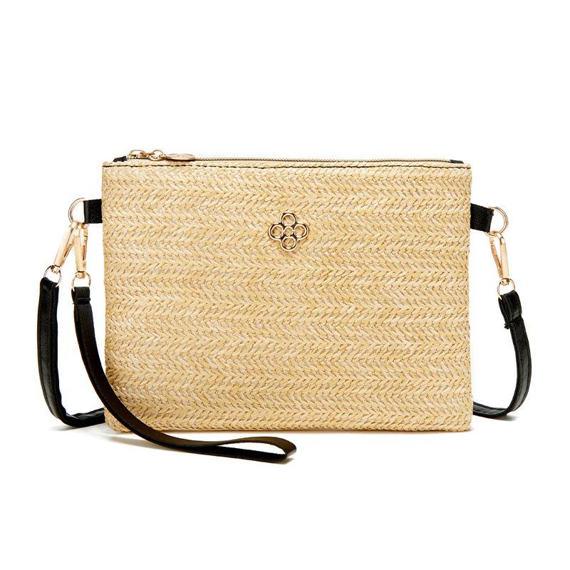 Sweet Straw Bag New Simple Shoulder Bag Messenger Bag Clutch Bag Women's Bag Straw Bag