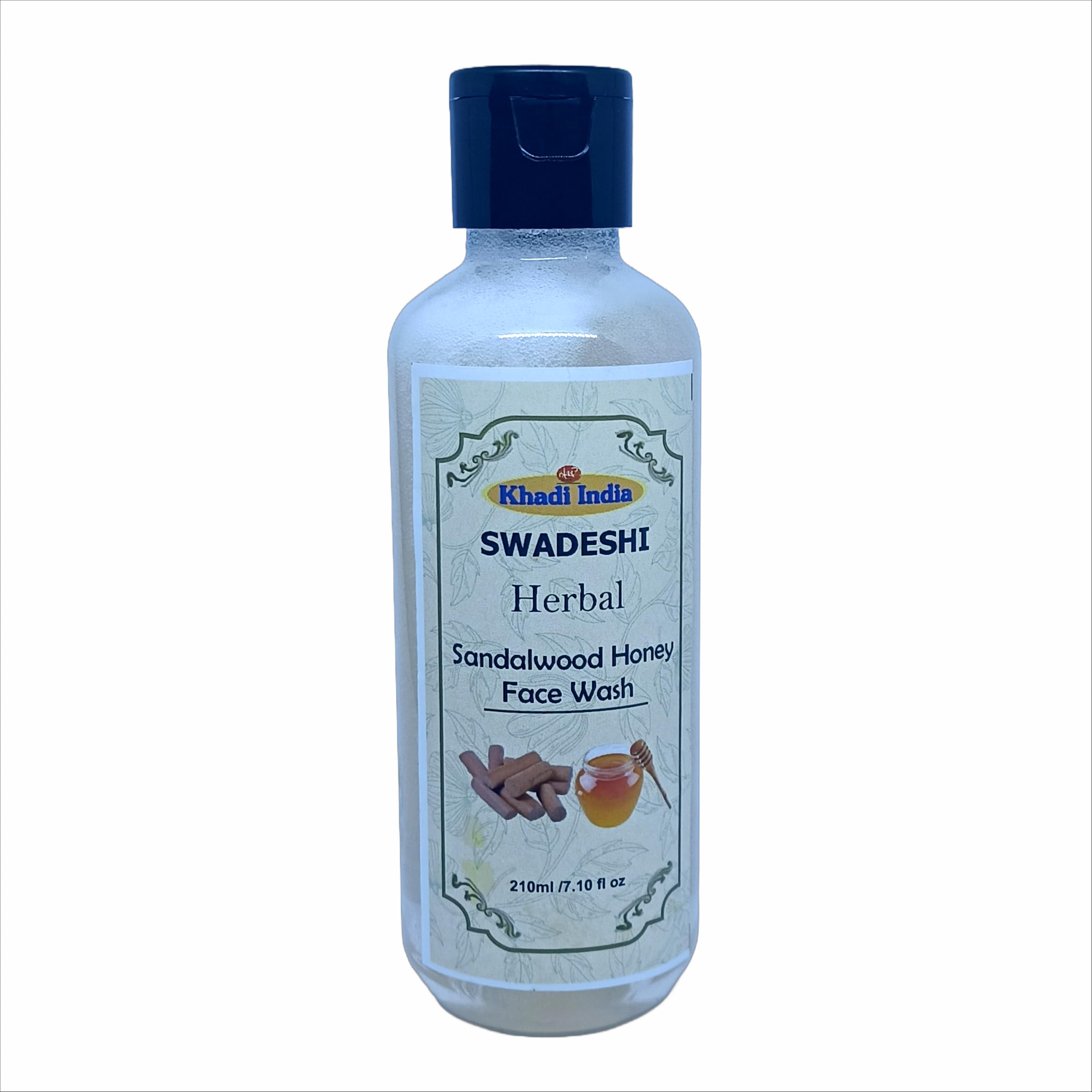 Khadi Natural 100% Herbal Sandalwood & Honey Face Wash - Nourishing & Calming Cleanser for Radiant Skin, Enriched with Ayurvedic Ingredients, Sulfa