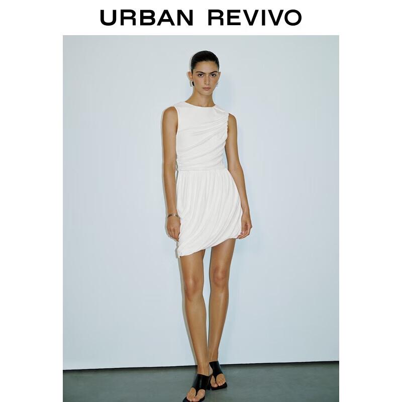 

UR 2025 Women s Pleated Sleeveless H-line Mini Dress S