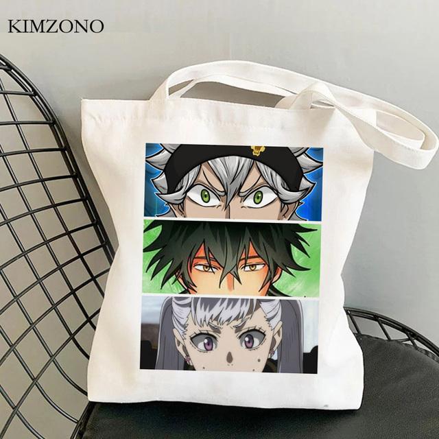 

Сумка для покупок Black Clover bolsa, многоразовая сумка для покупок bolsa compra boodschappentas jute Reciclaje Cabas 24*26cm