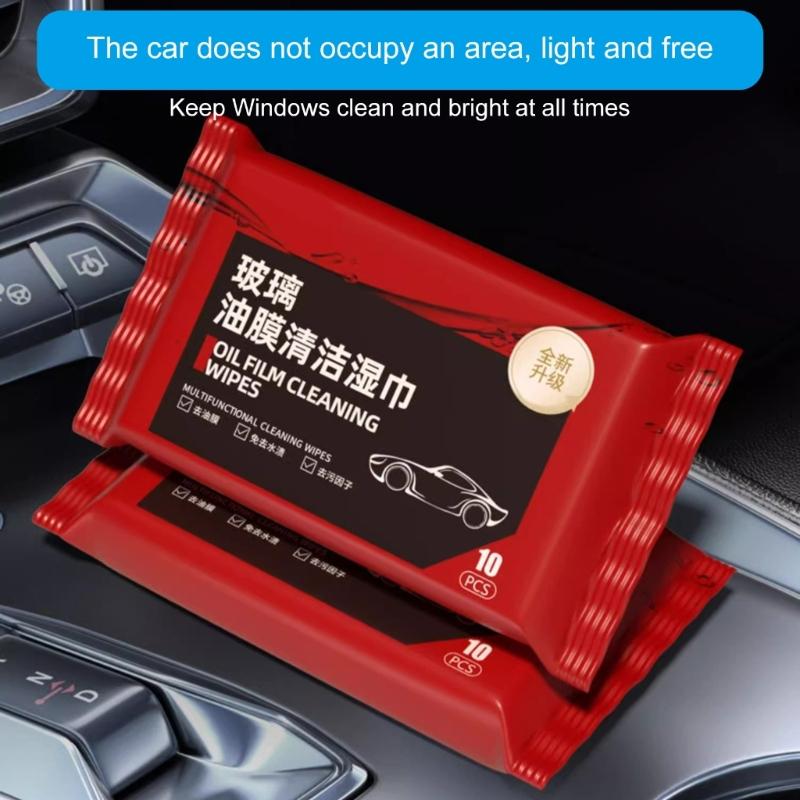 Vehicle Glass Oil Film Lifter Wipes Easy Cleaning Travel Friendly Designs Glass Oil Film Remover Auto Glass Clean Wipes
