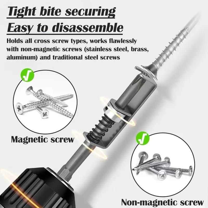 DIY Electric Drill Screw Holder Anti Drop Bit Attachment for Phillips Head Fixing Clamp One Handed Repair Tool Set