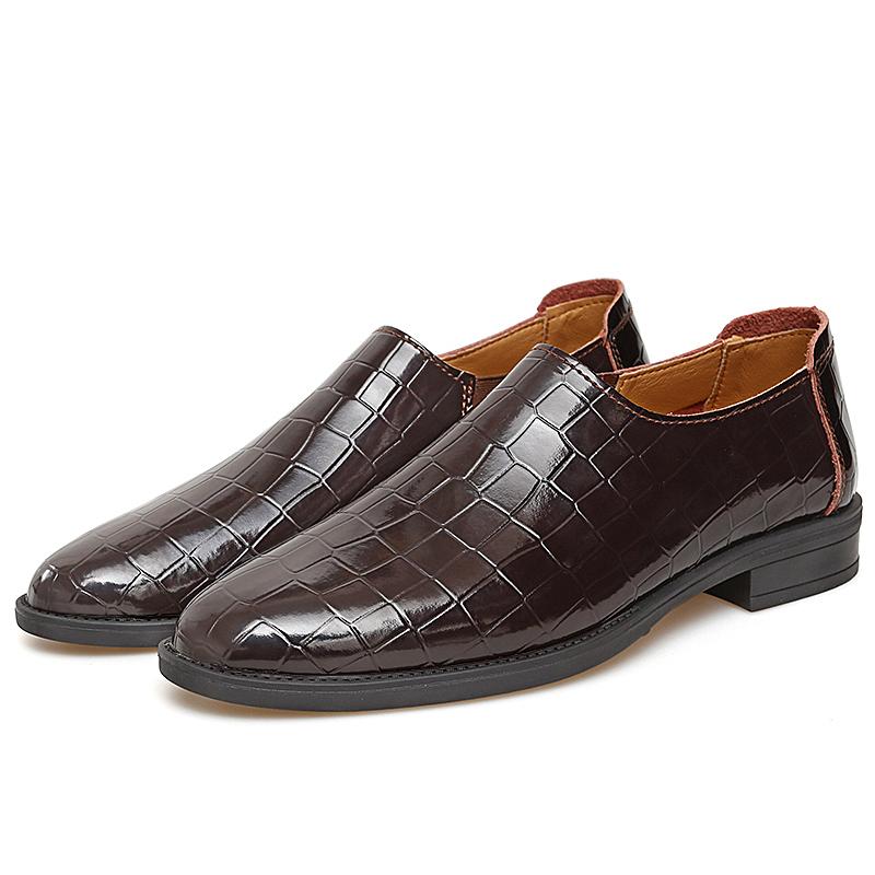 

Мужские роскошные деловые кожаные туфли из мягкой натуральной кожи черного цвета в британском стиле с заостренным носком, повседневные, модные, формальные, маленькие кожаные туфли 37 коричневый
