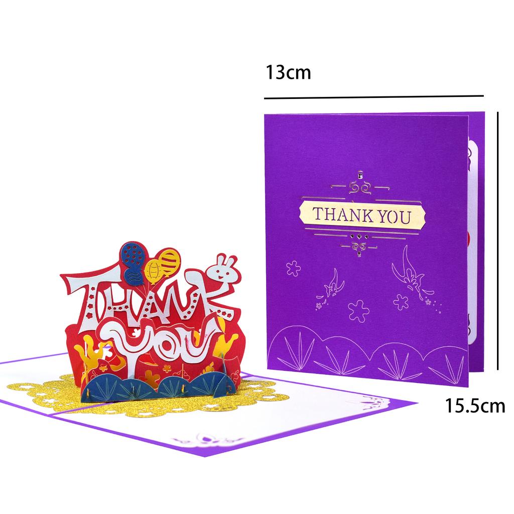 Thanksgiving Day Card 3D Pop Up Thank You Greeting Cards