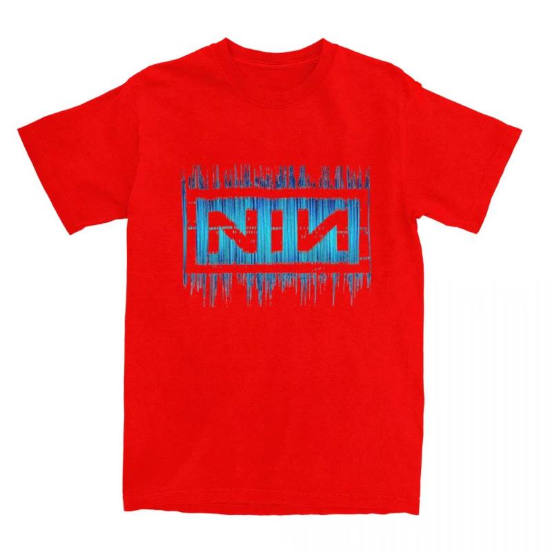 

Harajuku Nine Inch Nails Tshirt Men Oneck Short Sleeve Clothes NIN Music Band Cotton Summer Tops Shirts 3XL