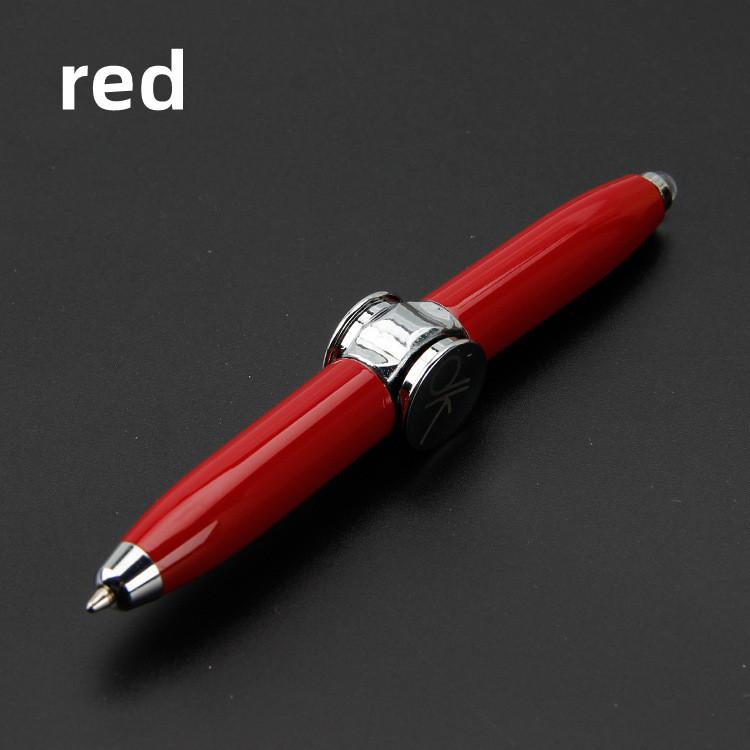 Vinger Spinning Pen Multifunctioneel Decompressie Roterend Lichtgevend Speelgoed Fidget Spinner LED Licht Ronde Kralen Spinning Pen Cadeau rood
