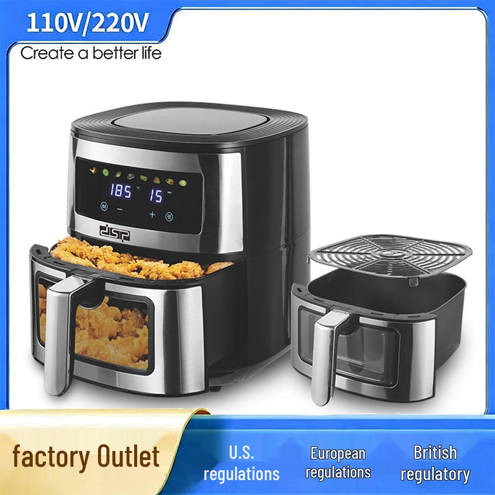 European Multifunctional Smart Electric Fryer, Stainless Steel Air Fryer with Large Capacity, Household Model