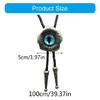 Bolo Tie for Unisex Western Bolo Tie Vintage Flower Evil Eyeball Pendant Faux Leather Rope Adjustable Necktie Necklace