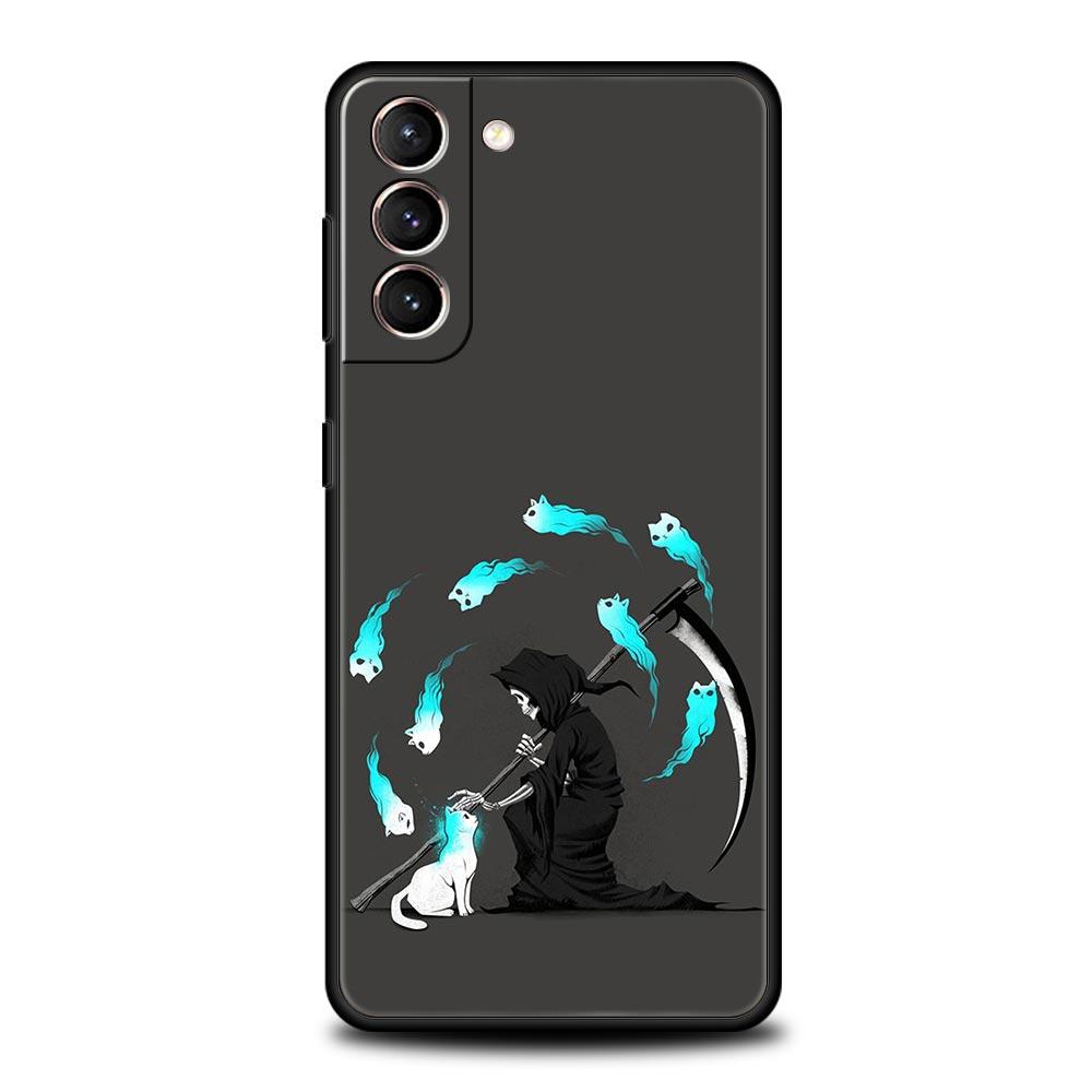 

Phone Case For Samsung Galaxy S24 S23 S22 Ultra S20 S21 FE 5G S10 S9 Plus S10E S8 S7 Edge Soft Silicone Cover Funny Skeleton Samsung S10 Plus