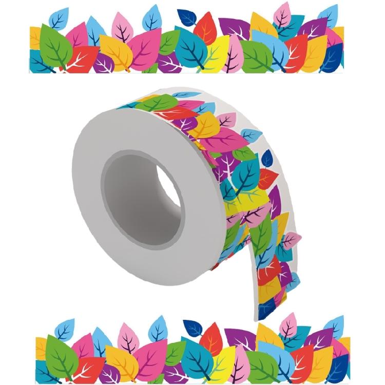 

Cartoon Leaves Bulletin Board Border Leaves Border Trim Back-to-School Bulletin Board Decorations 1