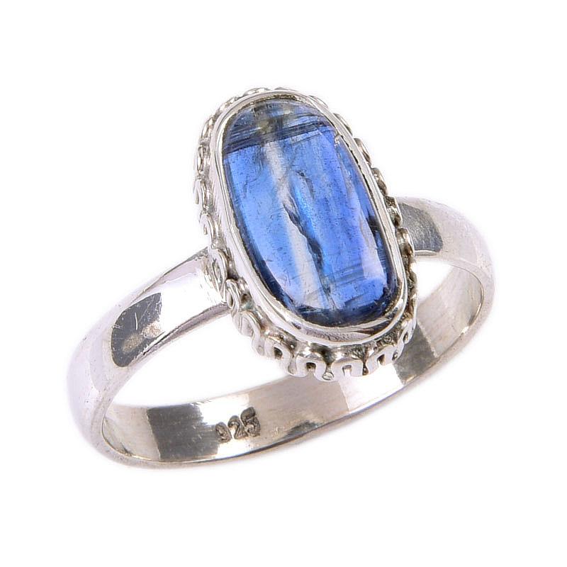 Natural Kyanite Gemstone Handmade 925 Solid Sterling Silver Gift Ring S.7 d8S99