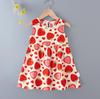 Girls' Floral Summer Princess Beach Dress, Cotton Silk Tank, A-line Skirt
