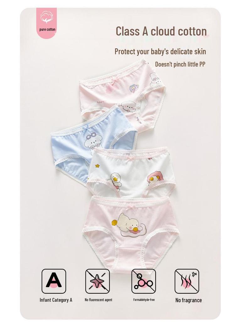 Sous-vêtements Triangle pour Enfants: Shorts Bébé Fille 100% Coton, Sans Pincement