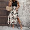 Women's Casual And Fashionable V-neck  Sleeveless Printing Mid Length Dress