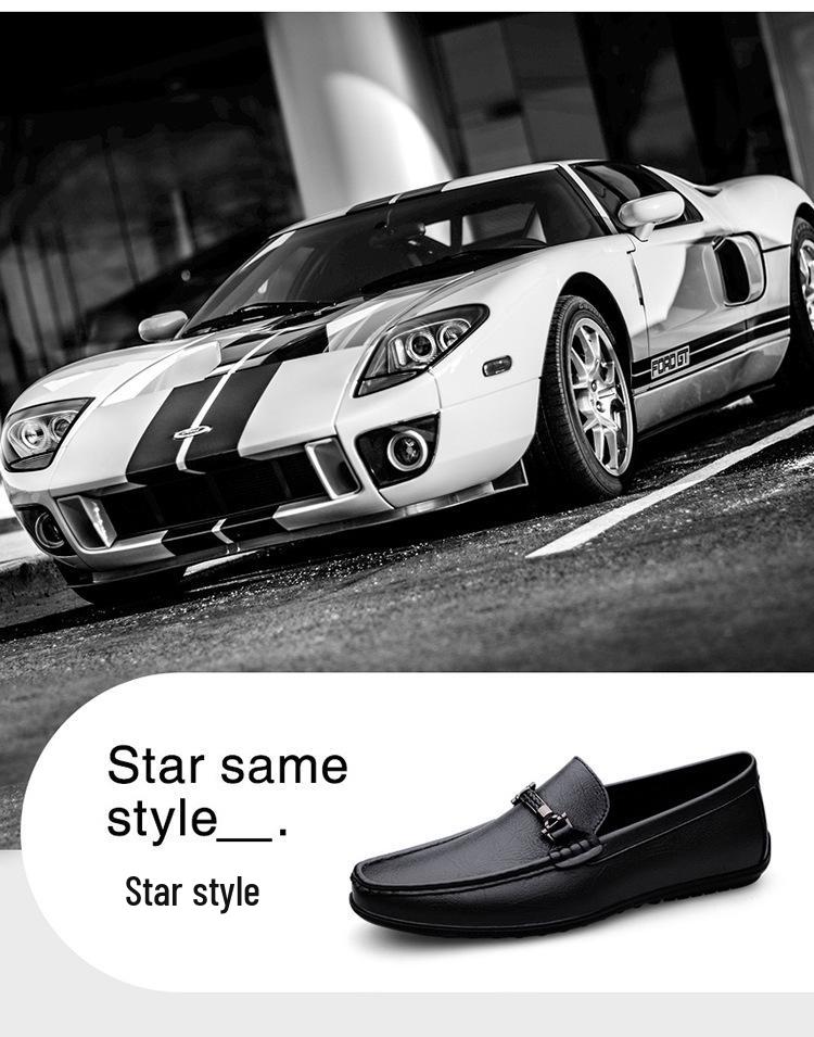 Men's Leather Slip-On Loafers - Casual Flat Driving Shoes In Large Sizes