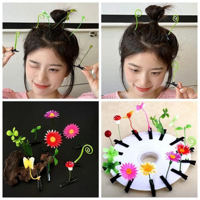1Pair Simulation Bean Sprout Hair Clip Cherry Cartoon Duckbill Clips Flower Plant Hairpins  Daily