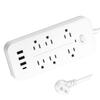 Steckdosenleiste 6 Steckdosen Überspannungsschutz Steckdosenleiste mit 3 USB-Anschlüssen 1 Typ-C-Ladeanschluss