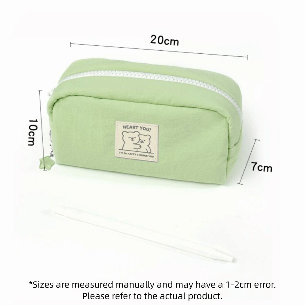 New Solid Color Pen Bag Large Capacity Cartoon Pencil Pouch Gift with Star Pendant Stationery Organizer School Office