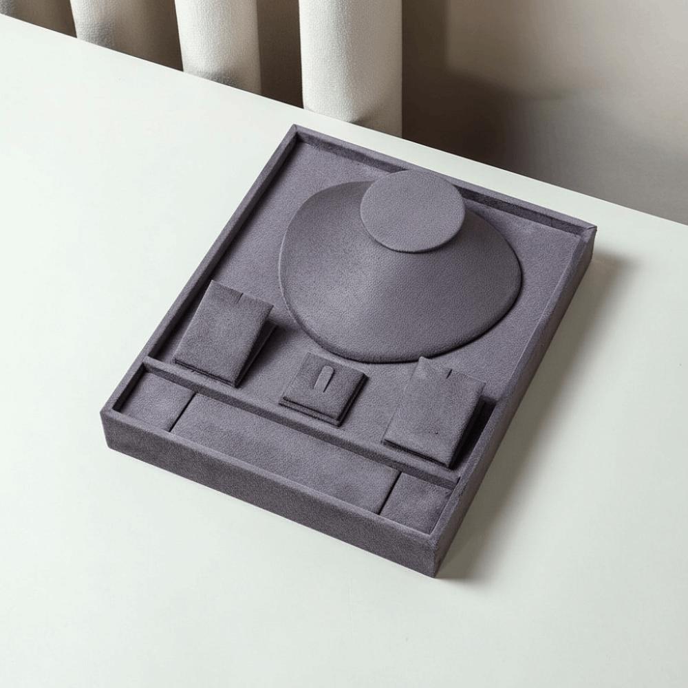 Strukturierte Schmuckschale mit unterteiltem High-End-Schmuckset-Displayständer Kleinkram