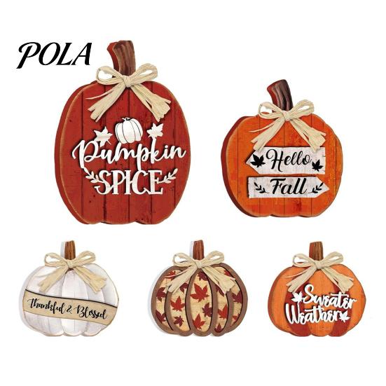 Party Decorations 5Pcs Fall Wooden Pumpkin Door Hanger for Front Door, Rustic Decorative Decor Farmhouse Welcome Sign Autumn Thanksgiving Wall Porch