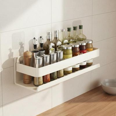 WallMounted Spice Rack Drill Installation MultiFunctional Kitchen Organizer for Renters,