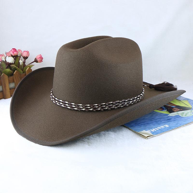 Hot-selling Autumn and Winter Men's and Women's Knight Hats Felt Imitation Wool Hump Adjustable Western Cowboy Hats