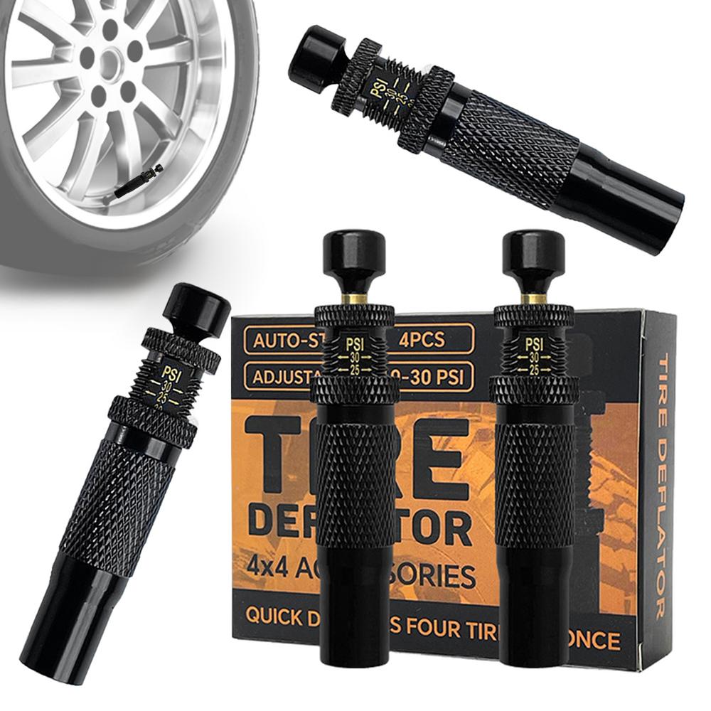 Over Sand Tire Deflator 4 Pieces Car Deflator Valve Vent Valve Portable Car Adventure Gear For Truck Bike Motorcycle Maintenance