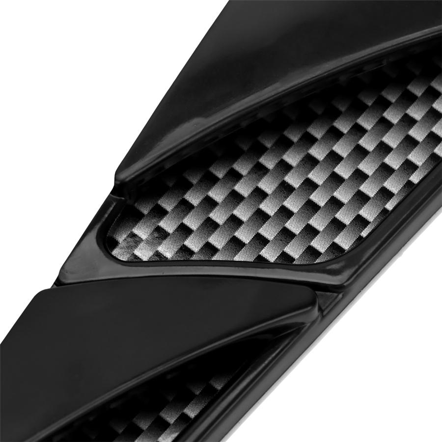 New 2Pcs Simulation Car Hood Decor Vent Both Side Air Flow Sticker Black Universal