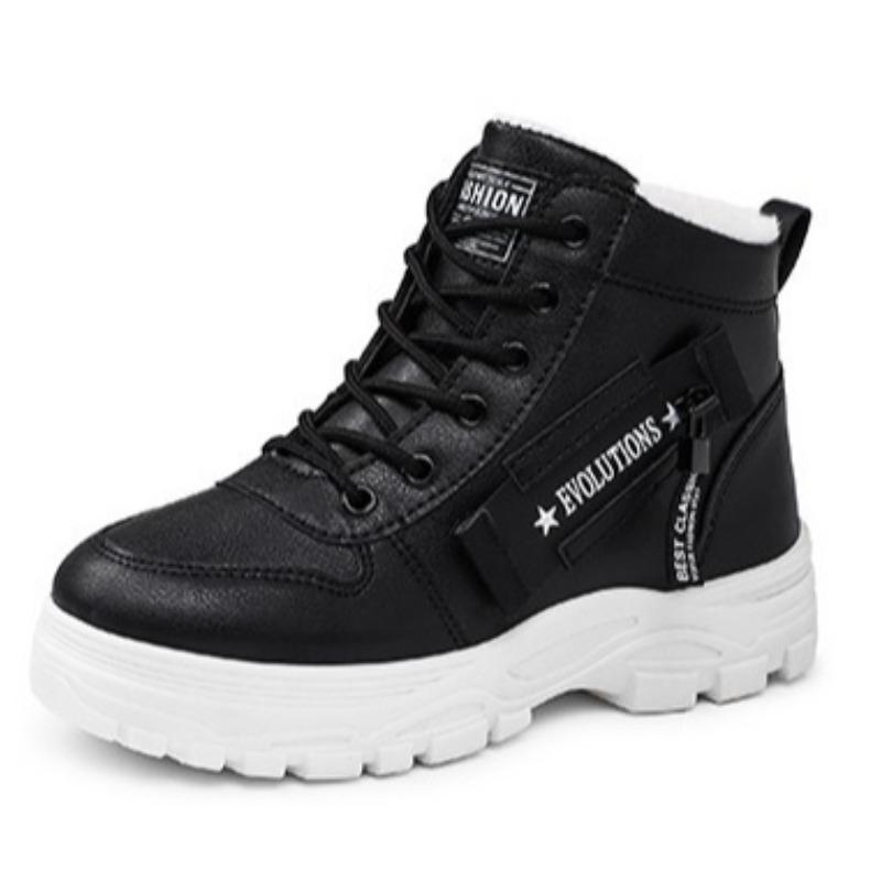 Damen Winter Fleece gefütterte Knöchel Martin Stiefel, Schnürung Dicke Weiche Sohle Mode Stiefel