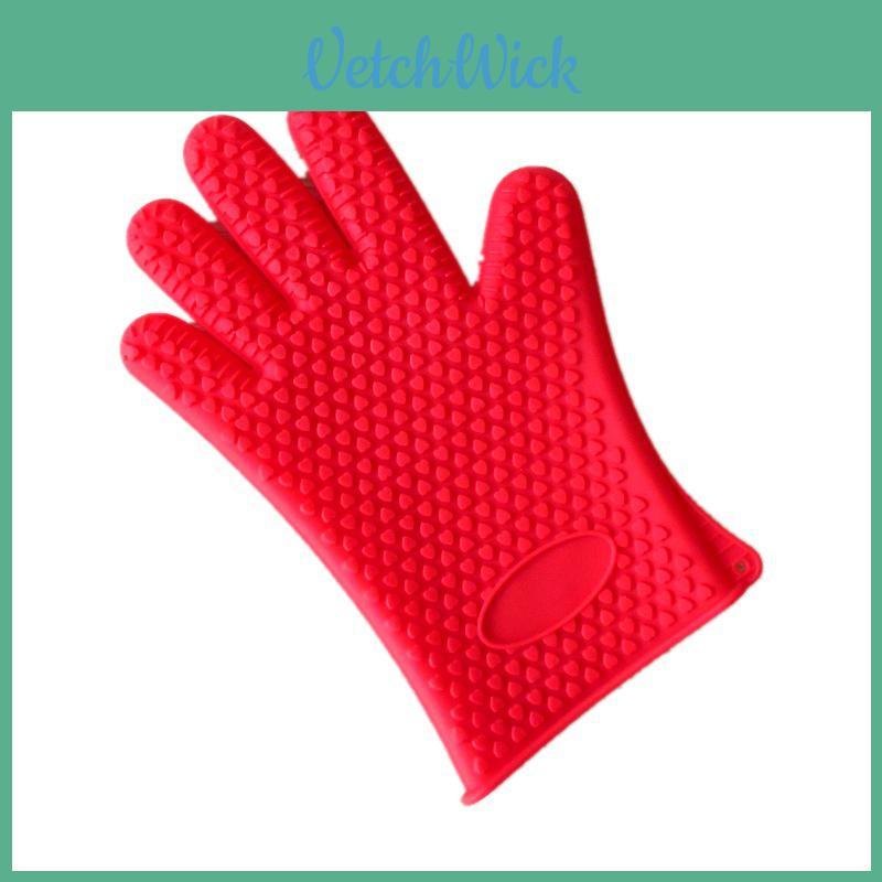 Red Silicone Glove For Cooking With Non-toxic And Safe Insulation**