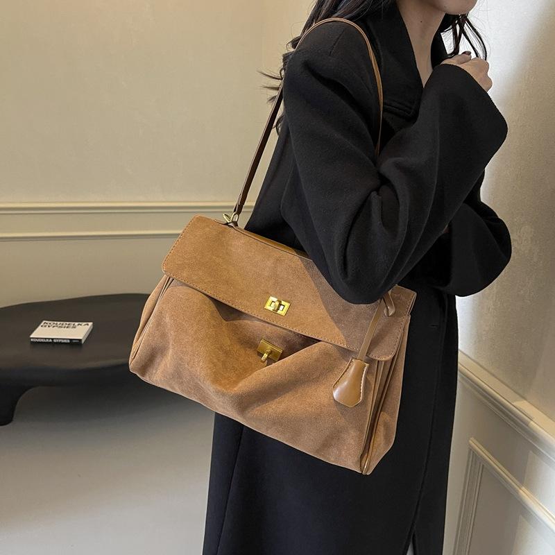 Frosted Tote Bag Women's 2025 New Large-capacity Commuter Underarm Bag Autumn and Winter High-end Versatile Shoulder Leisure Bag