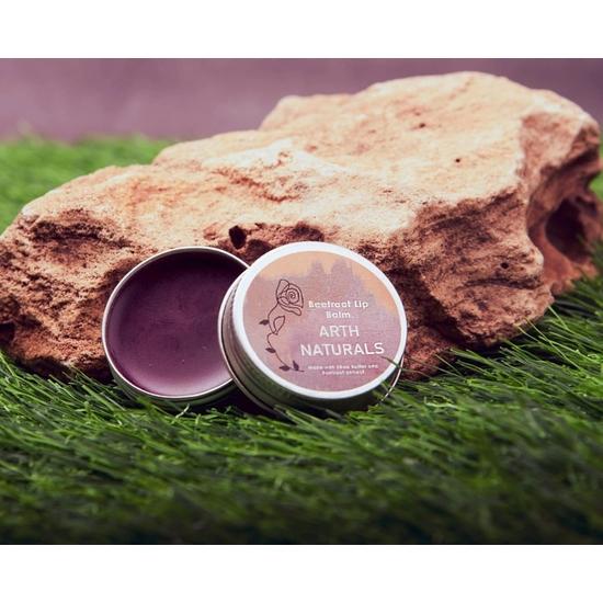 Arth Naturals, Beetroot Lip Balm, Natural Ingredients, Organic, Vegan, Halal Product,Unisex,8Gms,Shea Butter with Vit E