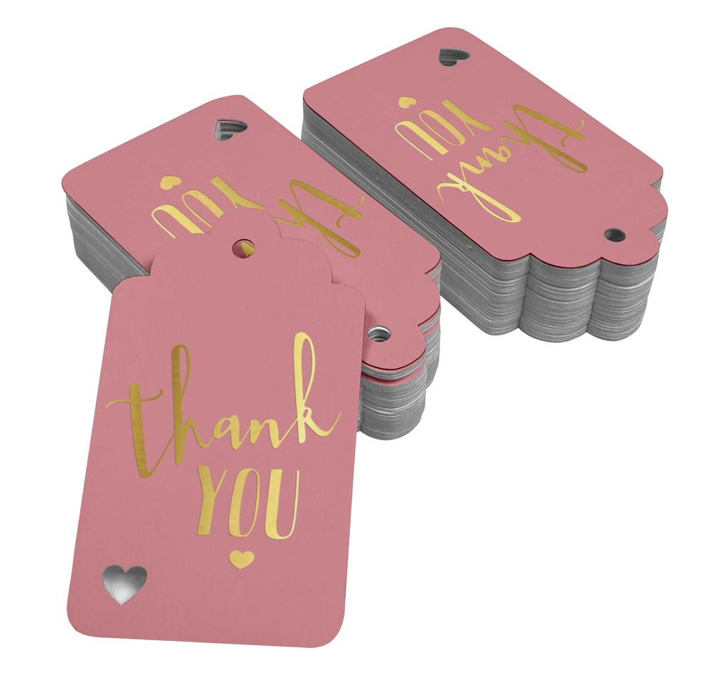 Inkdotpot ThankYou Bridal Shower-Baby Shower-Retirement-Wedding-Birthday Bottle Tag Real Gold Foil Favor Hang Tags Pack Of