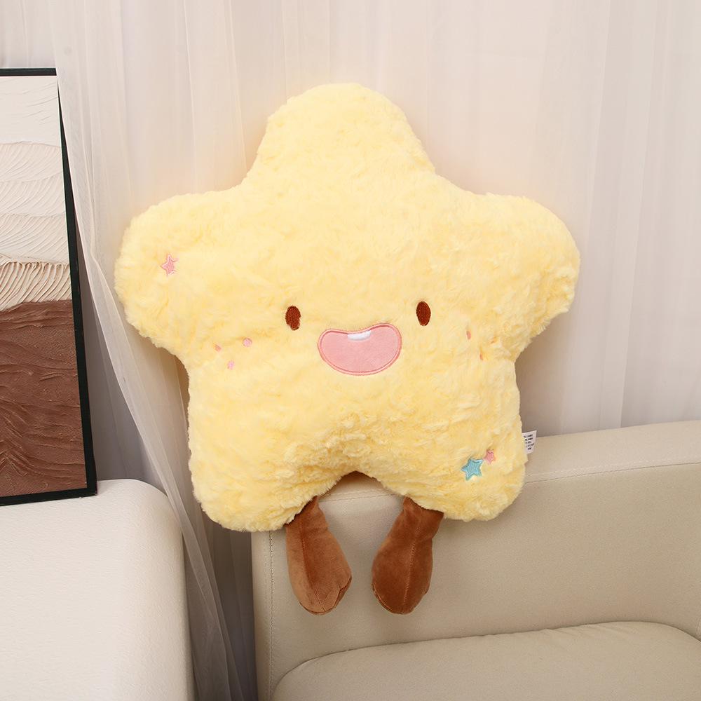 Starry Sky Plush Cushion: Sun, Moon, Rainbow, Stars & Clouds Sofa Back Pillow Doll.