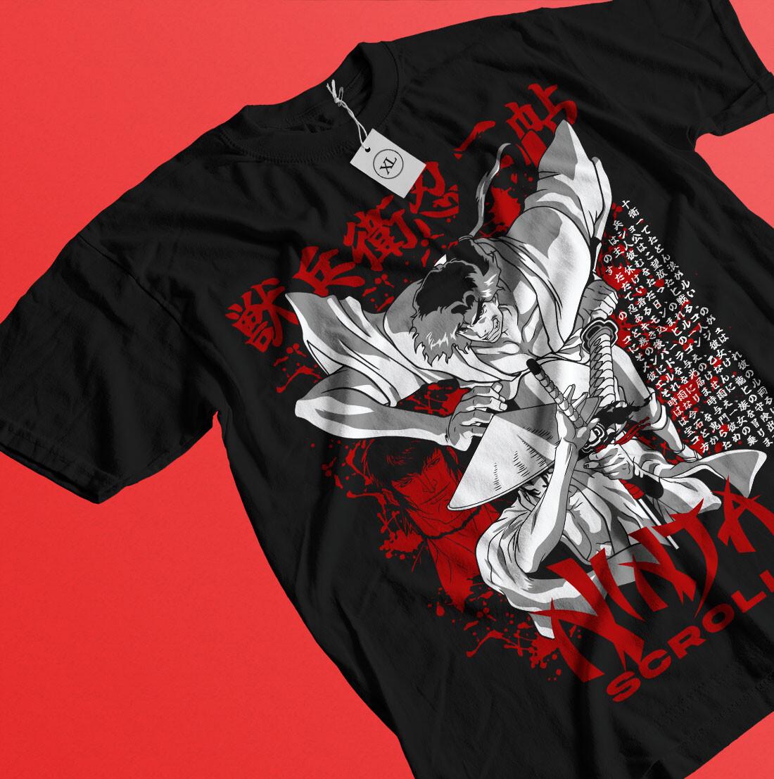 Samurai Champloo T-shirt Horror Anime Walk Mugen Jin Fuu Kasumi Scrol GifT-shirt M