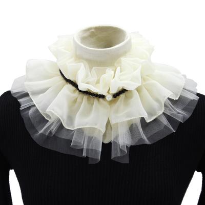 Ladies Ruffles Stand Shirt Scarf Fake Collar Sweater Decorative Collar Detachable Lace Blouse Doll Collar Neckwear For Women