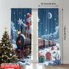 2 Stück 2D Flachdruck Frohe Weihnachten Beliebte Party Fenster Vorhänge Weihnachtszug Schneemann Geschenke Polyester Ohne Strom