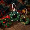 Mini Christmas Wreath Hanging Bell: Festive Car, Tree, and Window Decoration Pendant