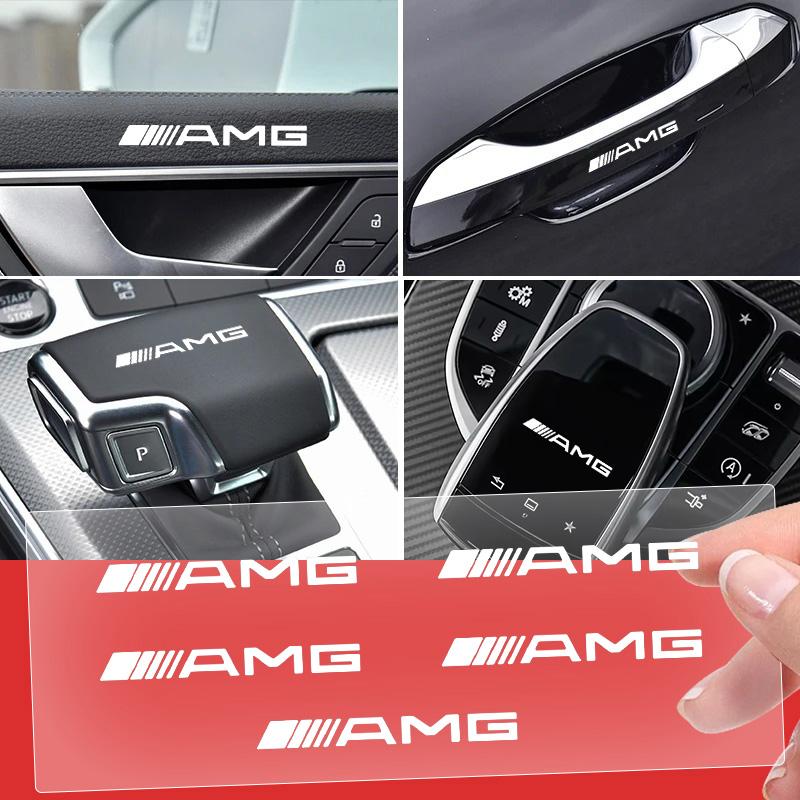 5/10pcs Car Interior Decoration Stickers Pasted Waterproof Decor For Mercedes Benz AMG A C E Class W201 W210 W108 W204 W205 W203
