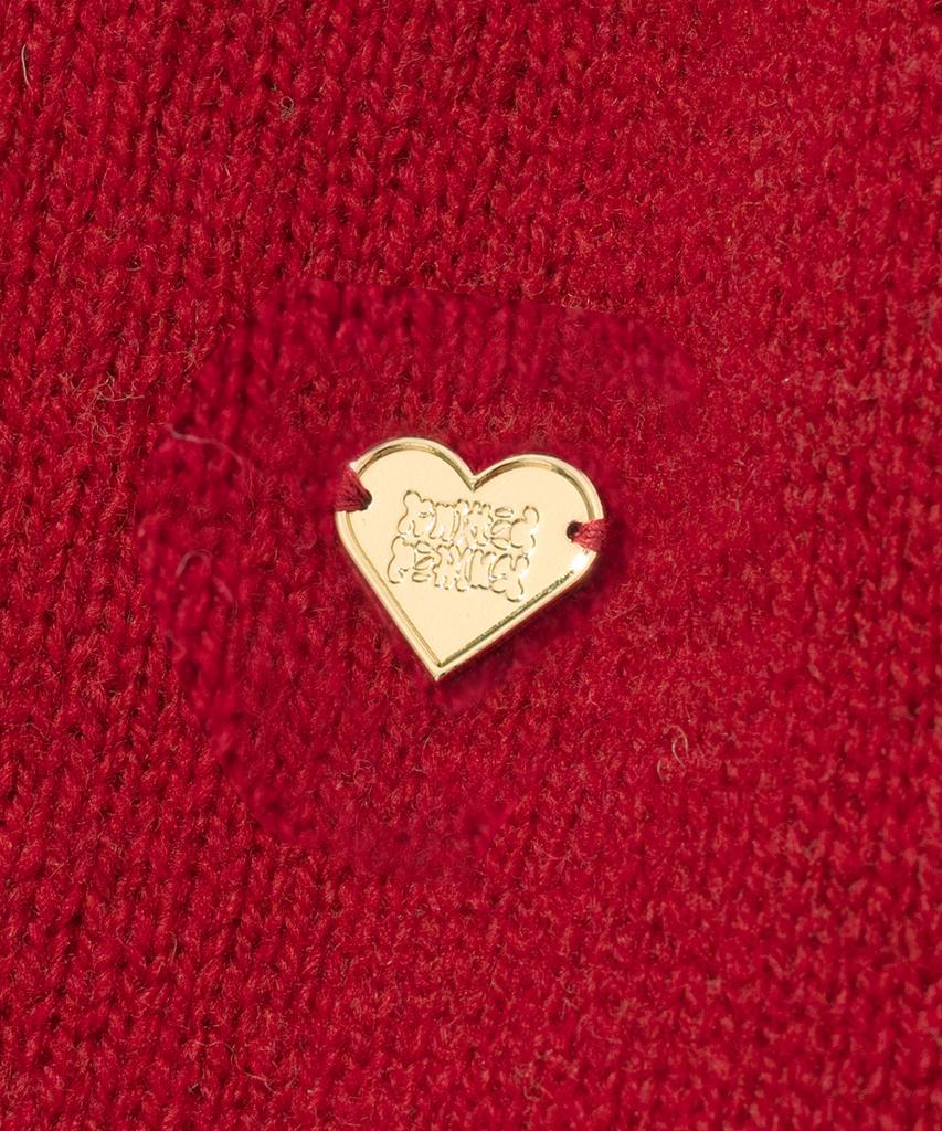 KNITTED (W) Shaggy Dog 100% Wool Round Knit Red