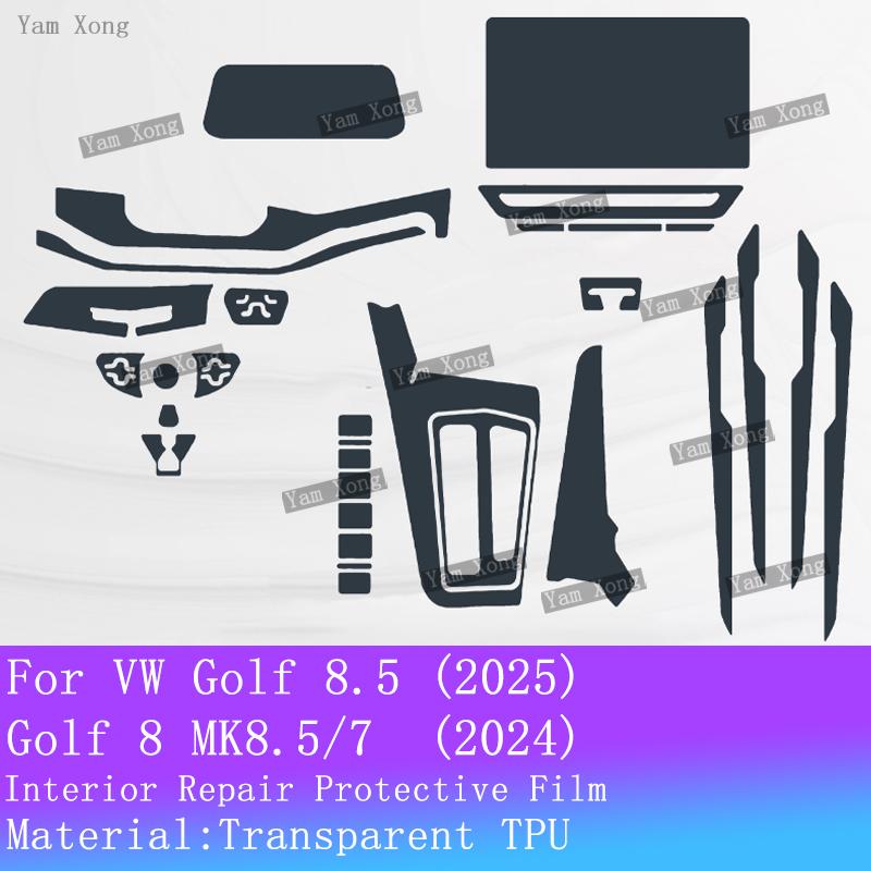 

For Volkswagen Golf 8.5 2025 Golf 8 MK8.5/7 Accessories interior film transparent Gear Panel GPS Navigation Console Protection For RHD